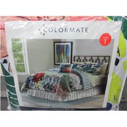 New Colormate Twin Comforter complete bed set 6 piece