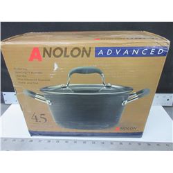 New Anolon Advanced 4.3 liter Covered tapered Saucepot / hard anodized