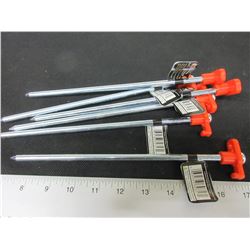 6 New 10" x 1/4" thick Steel Tent Pegs for hard or rocky ground