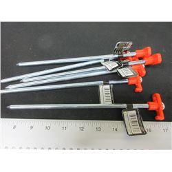 6 New 10" x 1/4" thick Steel Tent Pegs for hard or rocky ground