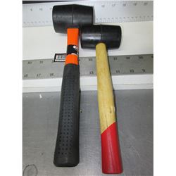 2 New Rubber Mallets / 16oz & 8oz