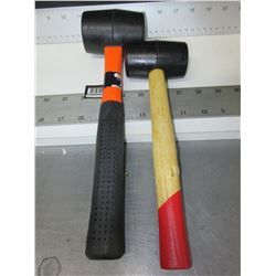 2 New Rubber Mallets / 16oz & 8oz