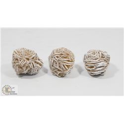 3 DESERT ROSE SELENITE CRYSTALS