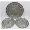 Image 1 : LOT OF 3 METAL VINTAGE PLATES
