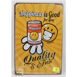 NEW! 8" X 12" HAPPINESS METAL SIGN