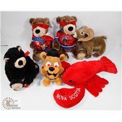 ESTATE BOX OF STUFFED ANIMALS INCLUDING OIL KINGS