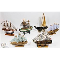 VINTAGE FLAT OF 6 SHIPS