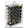 Image 1 : STAINLESS STEEL SPICE RACK WITH 20 LABELLED GLASS