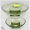Image 1 : VINTAGE GREEN GLASS SERVING SET
