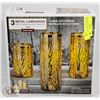 Image 1 : THREE METAL LUMINARIES W/FLAMELESS LED