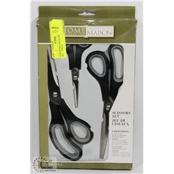 NEW HOME COLLECTION SCISSORS SET - 3 PIECE