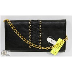 NEW ALDO BLACK & GOLD CLUTCH PURSE WITH
