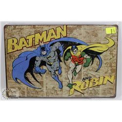 NEW 12" X 8" BATMAN & ROBIN METAL SIGN
