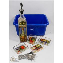 OIL BOTTLE AND CONDIMENT SET