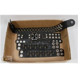 FLAT OF LEATHER BRACELETS AND NECKLACE