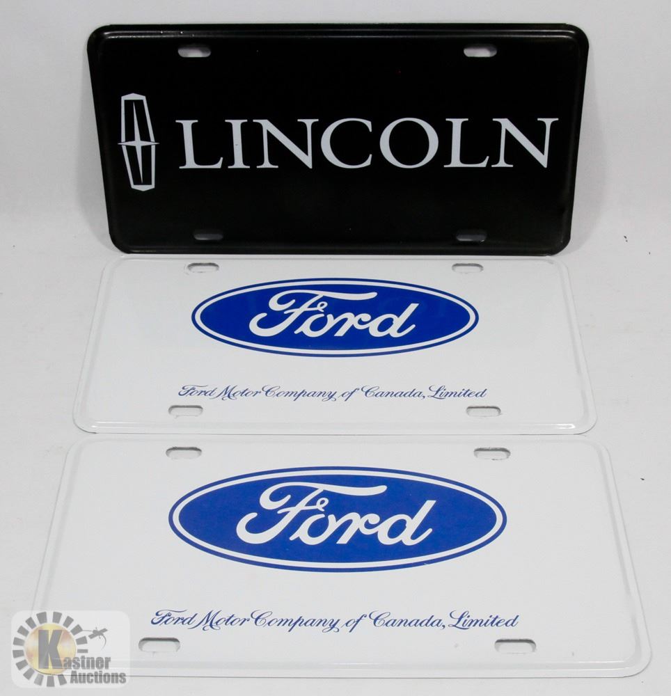 THREE FORD/LINCOLN LICENSE PLATES