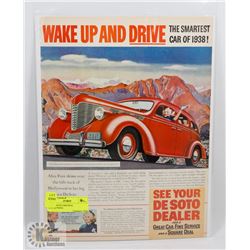 1938 DESOTO ORIGINAL ADVERTISING.