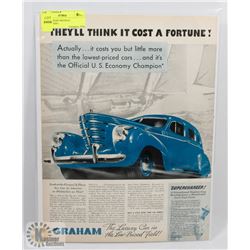 1938 GRAHAM ORIGINAL ADVERTISING.