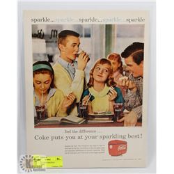 1956 COCA COLA ORIGINAL ADVERTISING