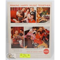 1958 COCA COLA ORIGINAL ADVERTISING