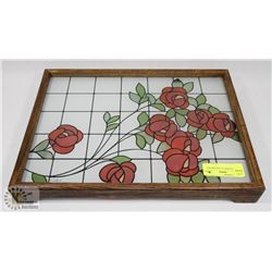 LARGE STAINED GLASS SERVING TRAY