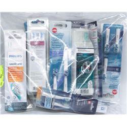 BAG OF ASSORTED TOOTHBRUSHES & RECHARGEABLE