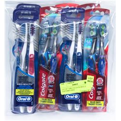 LOT OF 7 2PK COLGATE/ORAL-B TOOTHBRUSHES