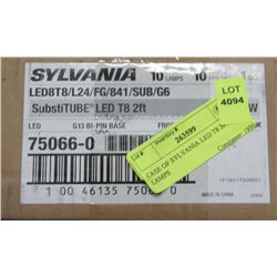 CASE OF SYLVANIA LED T8 2FT LAMPS