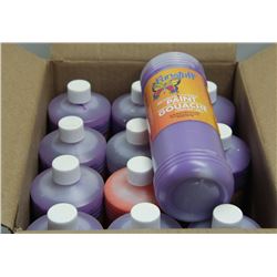 CASE OF ASST COLOR FUNSTUFF LIQUID TEMPERA PAINT.