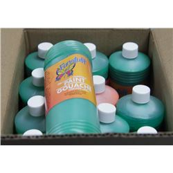 CASE OF ASST COLOR FUNSTUFF LIQUID TEMPERA PAINT.