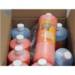 CASE OF ASST COLOR FUNSTUFF LIQUID TEMPERA PAINT.