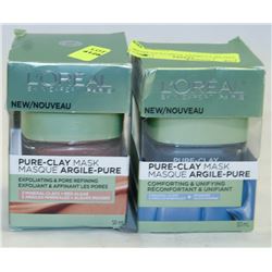 LOT OF 3 LOREAL PURE CLAY MASK