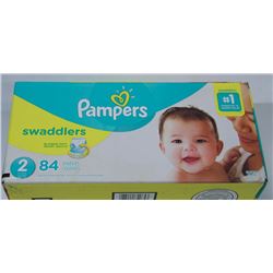 CASE OF 84 PAMPERS SWADDLERS SIZE 2 DIAPERS