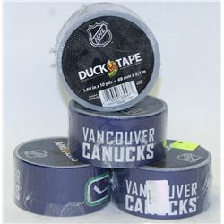 4 ROLLS OF VANCOUVER CANUCKS DUCK TAPE.