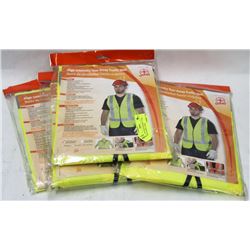 LOT OF 4 HIGH INTENSITY TEAR AWAY TRAFFIC VESTS