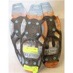 3 PAIRS OF LG DUE NORTH TRACTION AIDS.