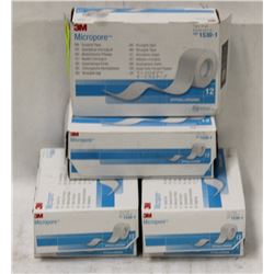 4 PACKS OF 12 3M MICROPORE SURGICAL TAPE