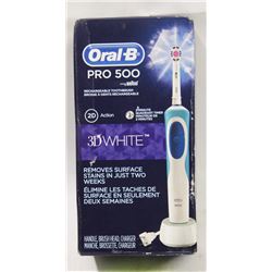 ORAL B PRO 5003D WHITE RECHARGEABLE TOOTHBRUSH