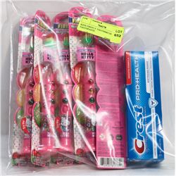 KIDS FIREFLY TOOTHBRUSHES AND TOOTHPASTE