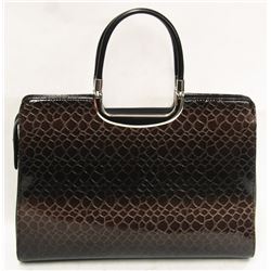 NEW DK BROWN SNAKESKIN BRIEFCASE STYLE PURSE