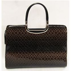 BROWN PRINCESS FLORENCE SNAKE SKIN STYLE PURSE