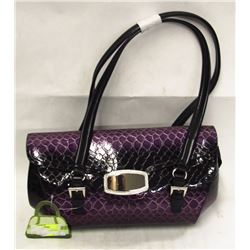 PURPLE PRINCESS FLORENCE SNAKE SKIN STYLE PURSE