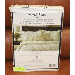 NEW NORTH LAKE 3 PIECE 300 THREAD COUNT QUEEN SIZE