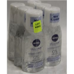 6 BOTTLES OF NIVEA  MICELLAIR EYE MAKEUP REMOVER