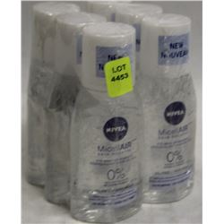 6 BOTTLES OF NIVEA  MICELLAIR EYE MAKEUP REMOVER