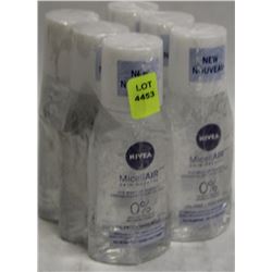 6 BOTTLES OF NIVEA  MICELLAIR EYE MAKEUP REMOVER