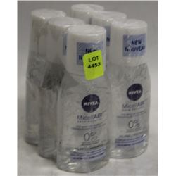 6 BOTTLES OF NIVEA  MICELLAIR EYE MAKEUP REMOVER
