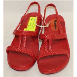 SANDAK LADIES WEDGE SANDALS SIZE 6 RED COLOR