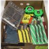 Image 1 : ASSORTED TOOL LOT INCL WIRE BRUSHES, TAPE MEASURES