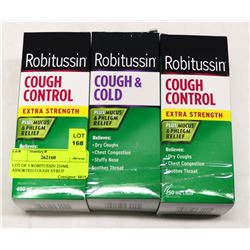 LOT OF 3 ROBITUSSIN 250ML ASSORTED COUGH SYRUP